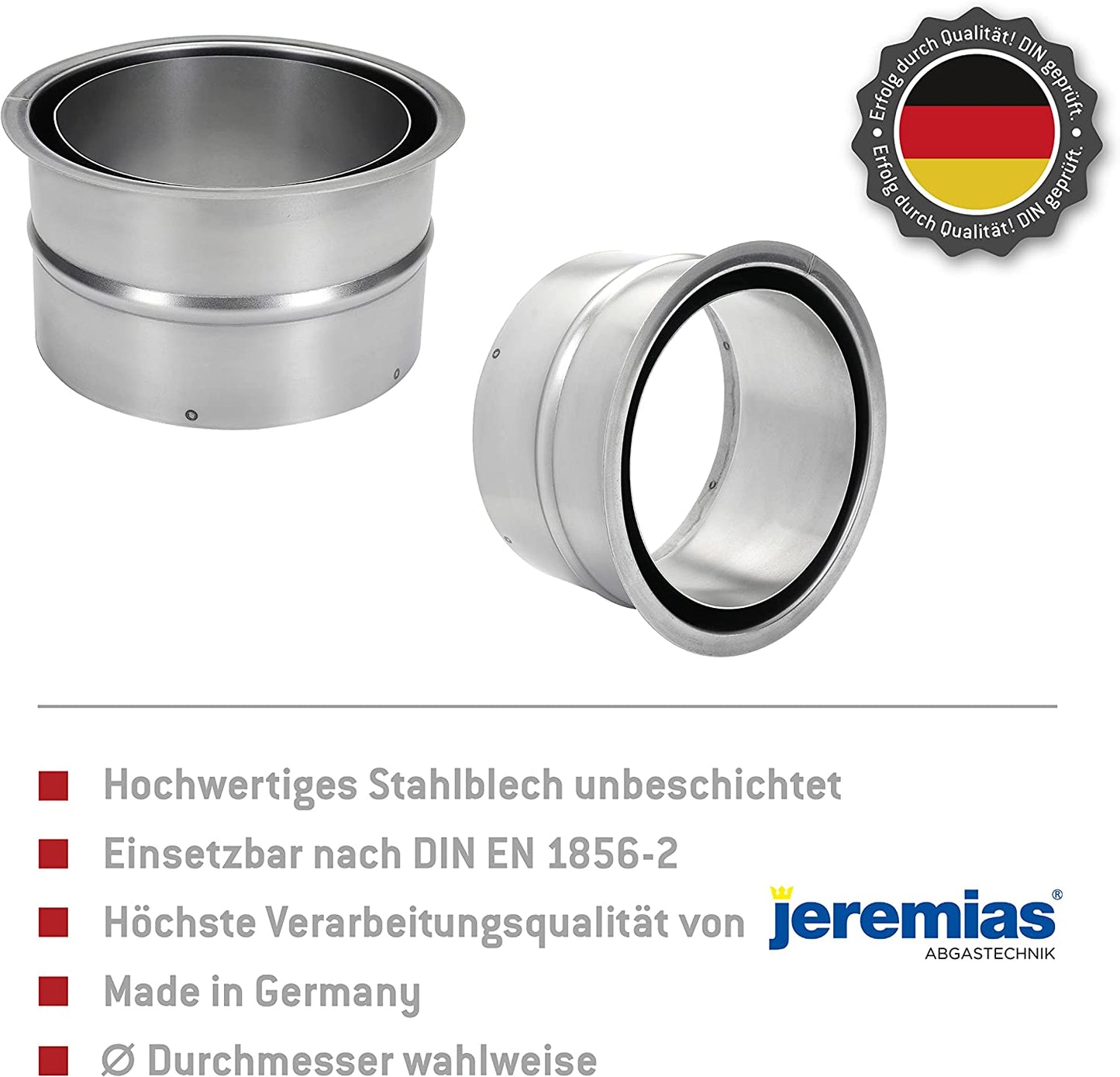 Schamottemörtel 4kg mit Doppelwandfutter in unterschiedlichen Durchmessern
