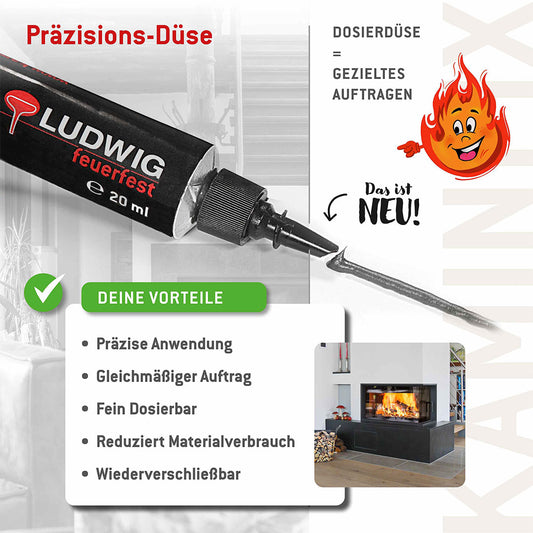 Spezialkleber für Ofendichtschnüre 20 ml bis 1000°C