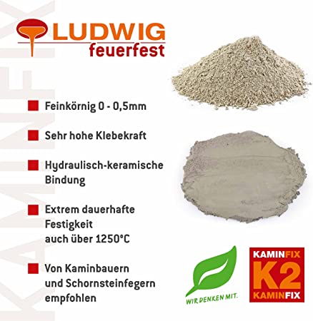 Kaminfix K2 Schamottemörtel bis 1250°C