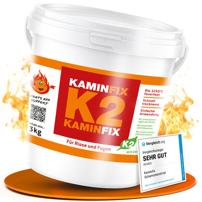Kaminfix K2 Schamottemörtel – hydraulisch abbindend bis 1250 °C