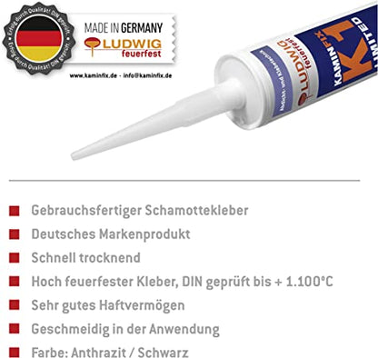 Profi Vermiculit und Brandschutzkleber Kaminfix K1 Limited  1100°C zum verkleben von Vermiculit- Platten