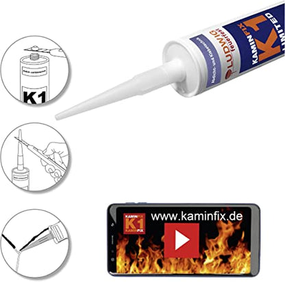 Profi Vermiculit und Brandschutzkleber Kaminfix K1 Limited  1100°C zum verkleben von Vermiculit- Platten