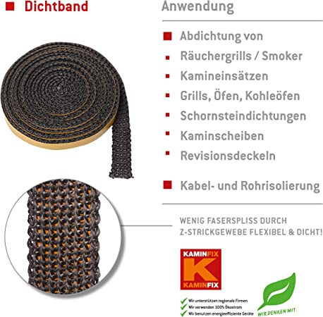 Feuerfestes Dichtungsband 3m Länge selbstklebend Anwendung
